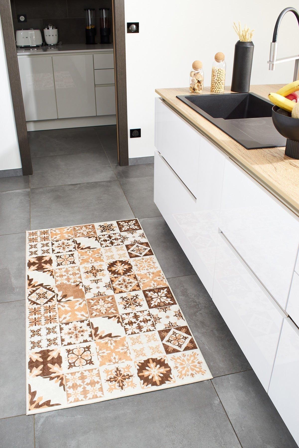 Tapis de sol cuisine carreaux de ciment Nazar rugs