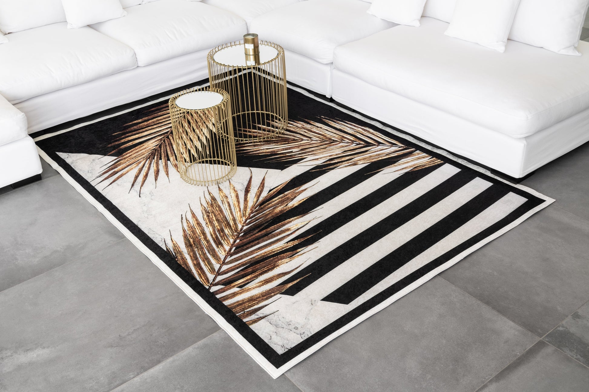 Tapis feuilles d'or motifs marbrés Nazar rugs