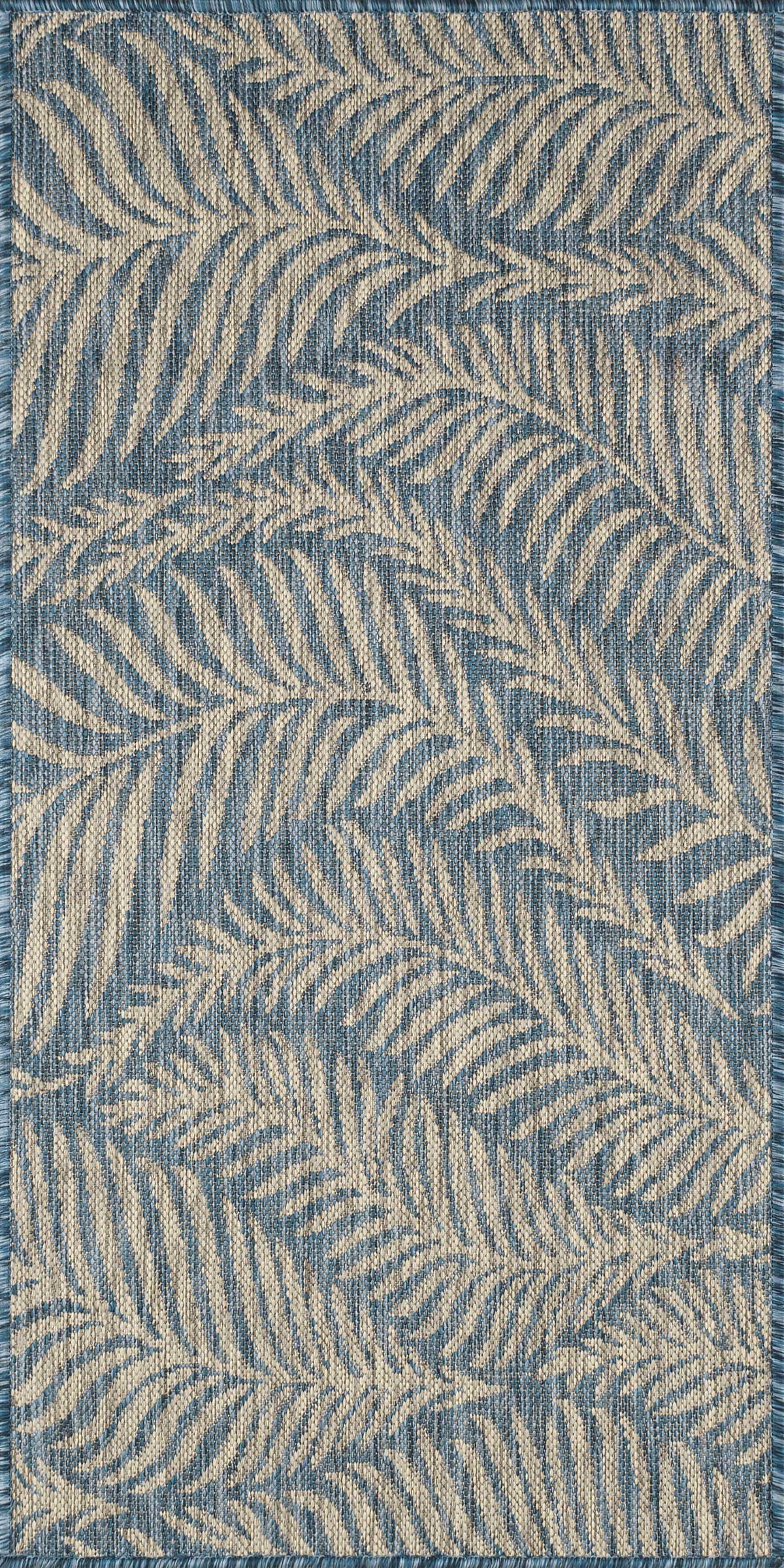 Tapis feuilles de palmier bleu Nazar rugs