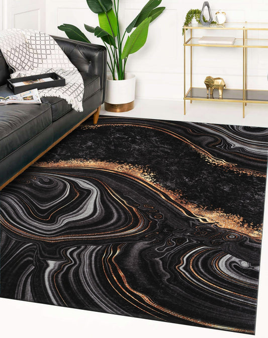 Tapis graphique lavable en machine Nazar rugs