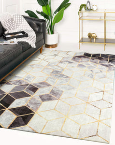 STAMPA - Tapis lavable motif géométrique – Nazar rugs