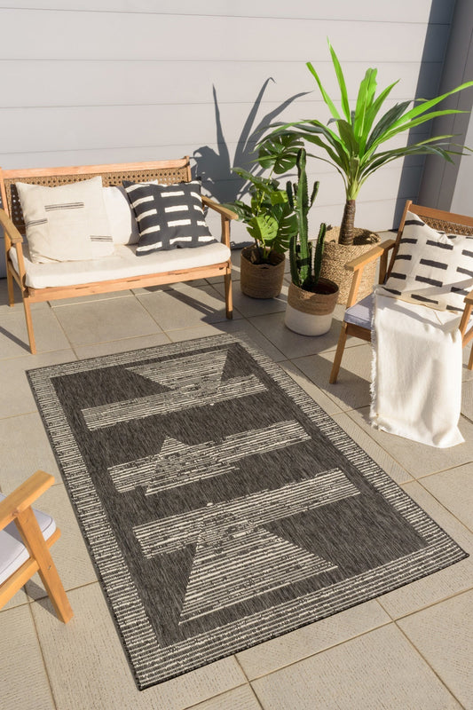 Tapis intérieur extérieur anthracite Nazar rugs