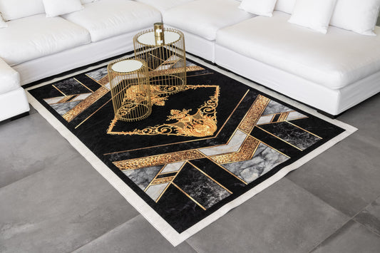 Tapis marbré et or Nazar rugs