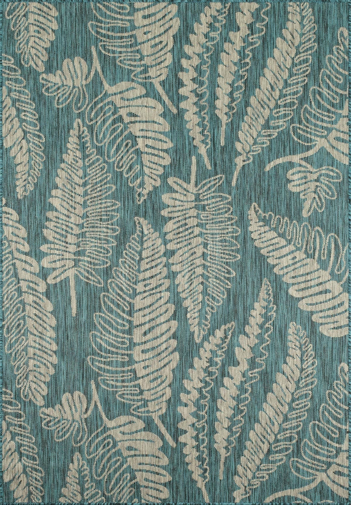 Tapis moderne motif palmier turquoise Nazar rugs