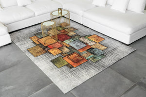 STAMPA - Tapis lavable motif géométrique – Nazar rugs