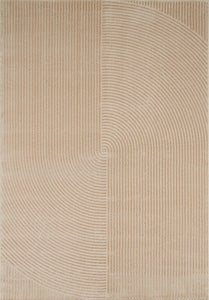 Tapis motif géométrique poils en relief beige Nazar rugs