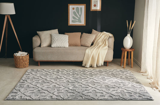 Tapis motif géométriques gris Nazar rugs