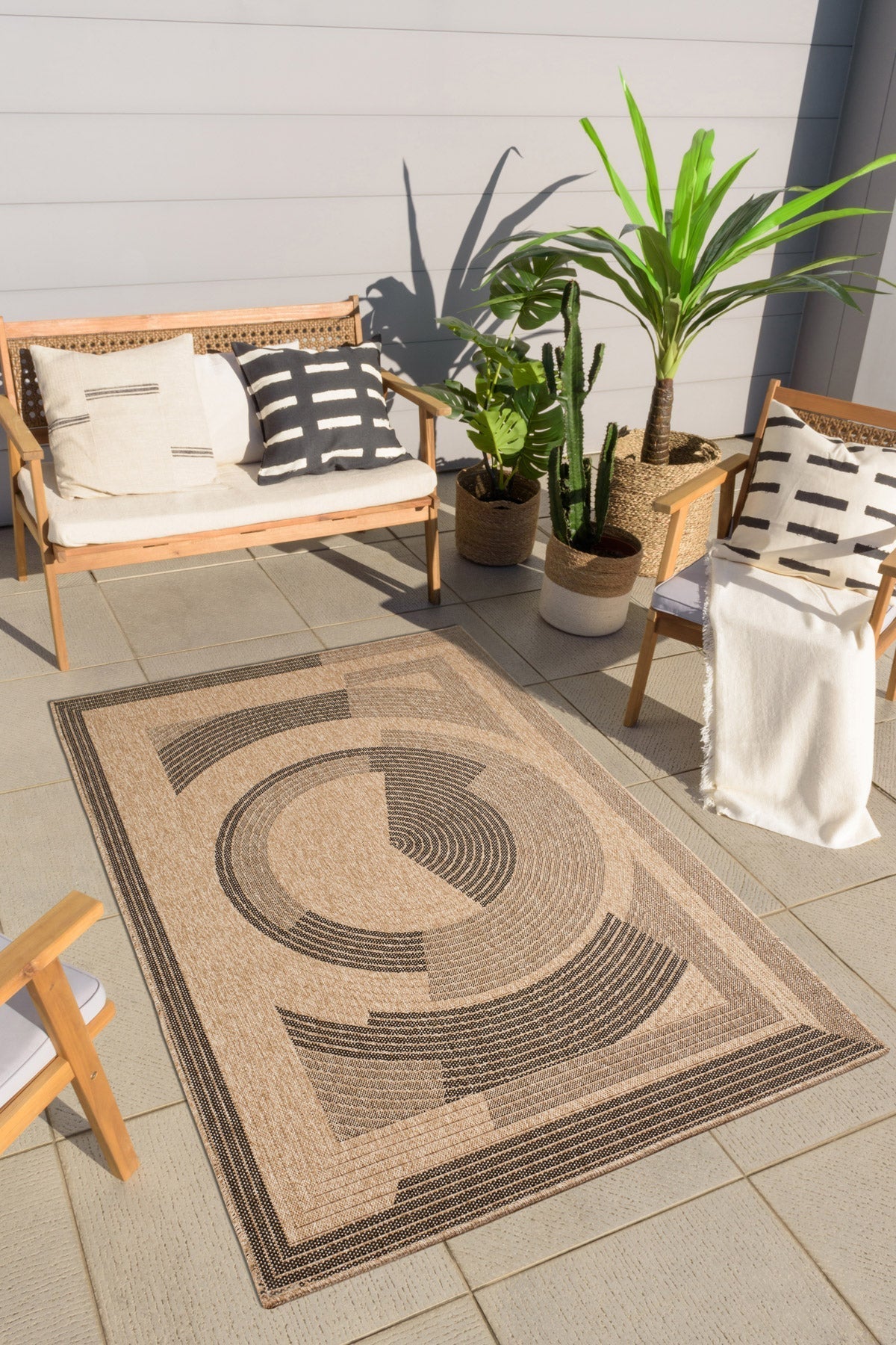 Tapis naturel motif abstrait géométrique Nazar rugs